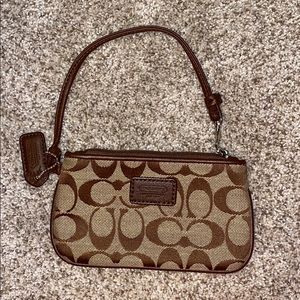 Coach wristlet brown